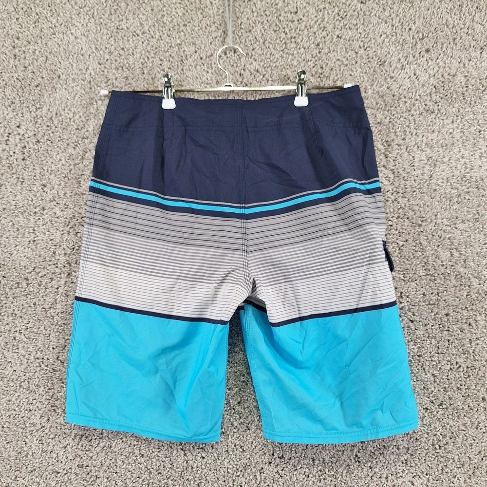 O'Neill Board Shorts Mens 30 (Fits W30) Blue Striped Surf Swimwear Beach